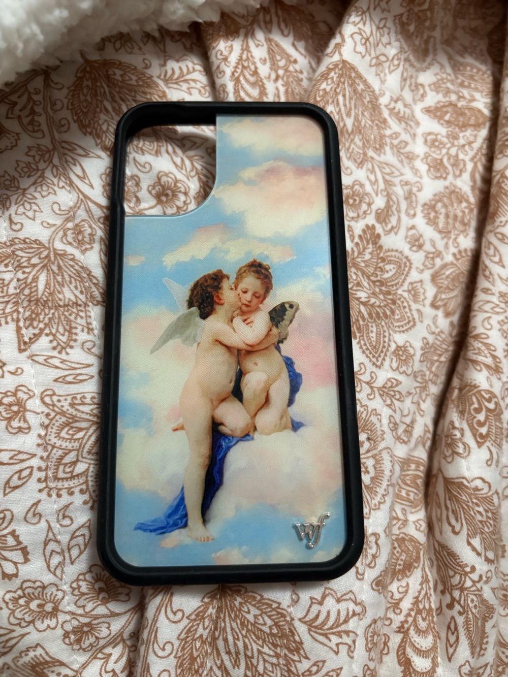 Cherub Angels Home Art Print in Soft Pastel Blue and Cream